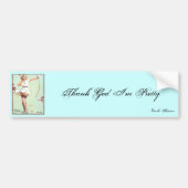 Godzijdank ben ik . bumpersticker (Voorkant)