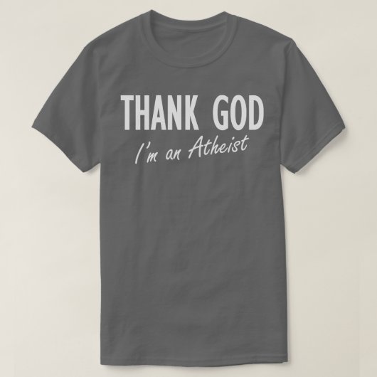 Godzijdank ben ik een atheïst t-shirt (Design voorkant)