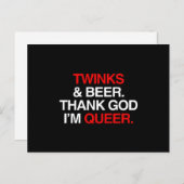 Godzijdank ben ik queer (man) briefkaart (Voorkant / Achterkant)