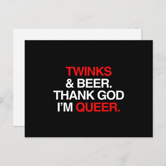 Godzijdank ben ik queer (man) briefkaart (Voorkant / Achterkant)