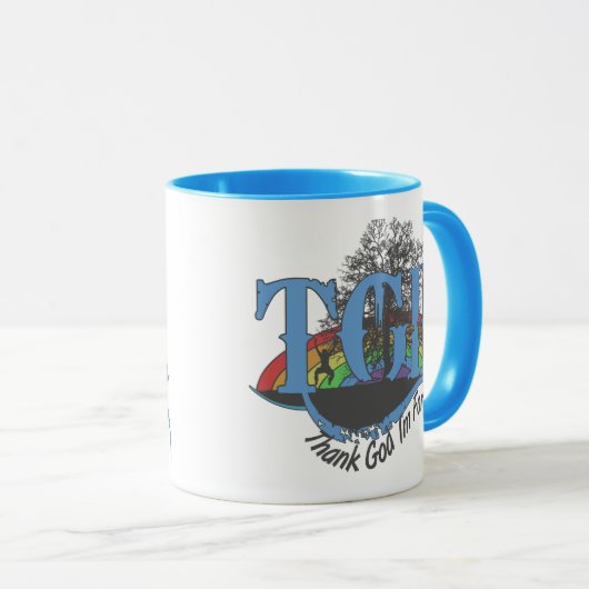 Godzijdank ben ik vergeven TGIF Mok (Voorkant rechts)