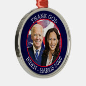 Godzijdank Biden en Harris Verkiezing 2020 Keepsak Metalen Ornament (Rechts)