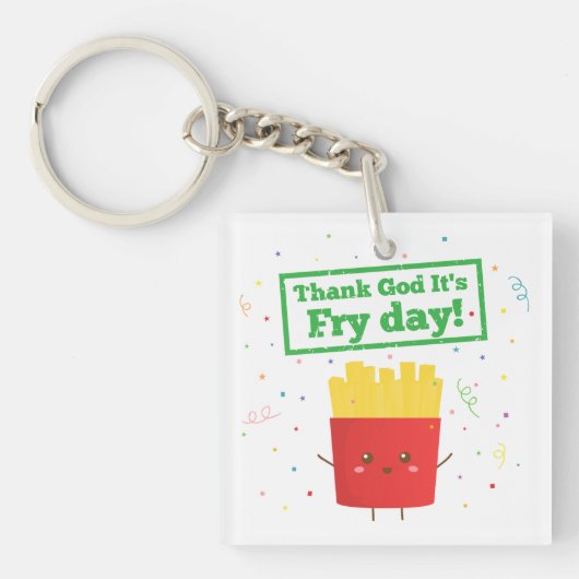 Godzijdank is het Fritesdag! met Mooie Franse Frie Sleutelhanger (Voorkant)