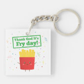 Godzijdank is het Fritesdag! met Mooie Franse Frie Sleutelhanger (Achterkant)