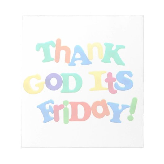 Godzijdank is het vrijdag! notitieblok (Voorkant)
