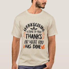 godzijdank Thanksgiving woordkunst T-shirt