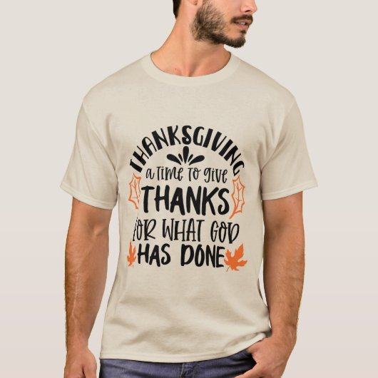 godzijdank Thanksgiving woordkunst T-shirt (Voorkant)