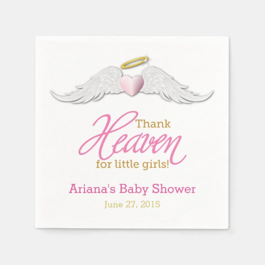 Godzijdank voor kleine meisjes Baby shower servett Servetten (Voorkant)
