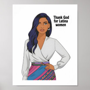 Godzijdank voor Latina vrouwen Sticker Poster