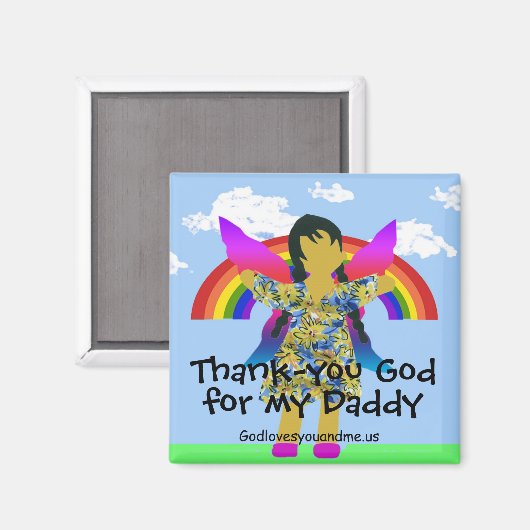 Godzijdank voor mijn papa magneet (Voorkant / Achterkant)