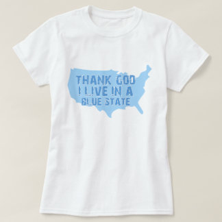 Godzijdank woon ik in een blauwe staat t-shirt