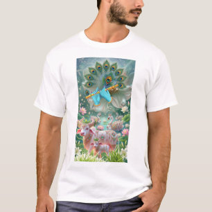 Godzijdelijke Melodie van Heer Krishna: Heilige Fl T-shirt