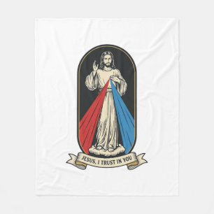 Godzijdige Barmhartigheid Jezus Vintage Fleece Deken