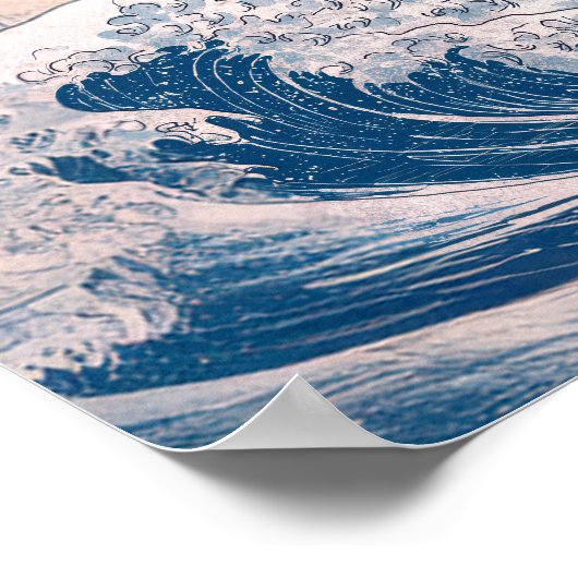 Godzilla Blauw Aziatisch Monster Hagedis Vet Retro Poster (Hoek)