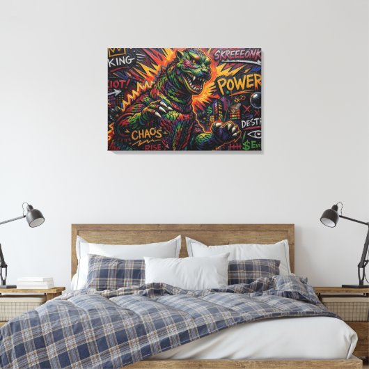 GODZILLA. CANVAS AFDRUK (Insitu (Slaapkamer))