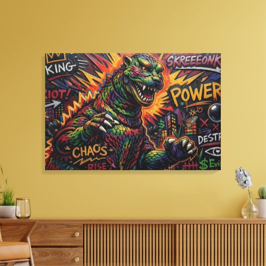 GODZILLA. CANVAS AFDRUK (Insitu (Woonkamer))