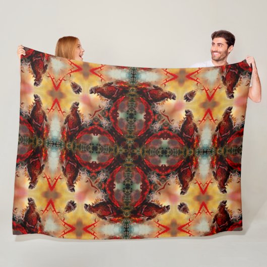 Godzilla Fantasy Nuclear Mandala Fleece Deken (In situ)