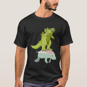 Godzilla op een Manatee T-shirt