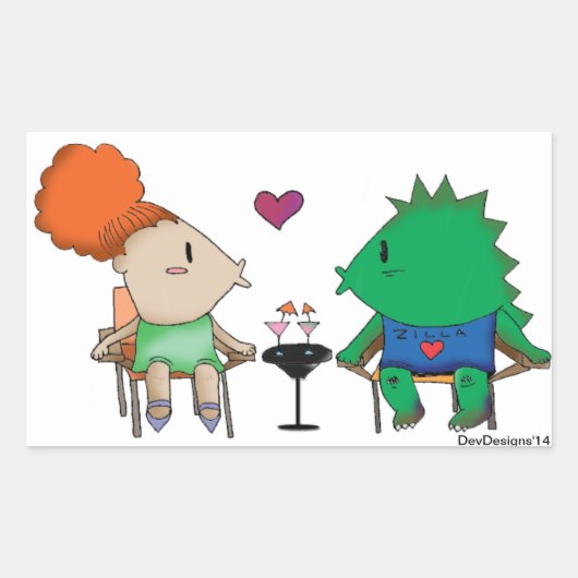 Godzilla Rechthoekige Sticker (Voorkant)