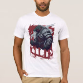 Godzilla Samurai krijger in Samurai Armor T-shirt (Voorkant)