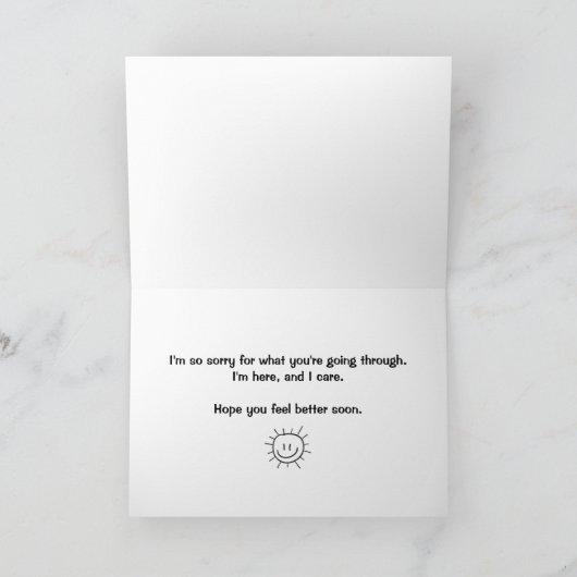 Goed aangemoedigd, sorry dat je Hurt bent Kaart (Binnen)