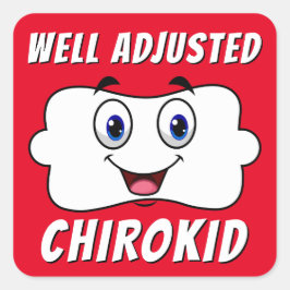 Goed aangepaste ChiroKid Happy Vertebra Chiropract Vierkante Sticker