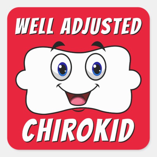 Goed aangepaste ChiroKid Happy Vertebra Chiropract Vierkante Sticker (Voorkant)