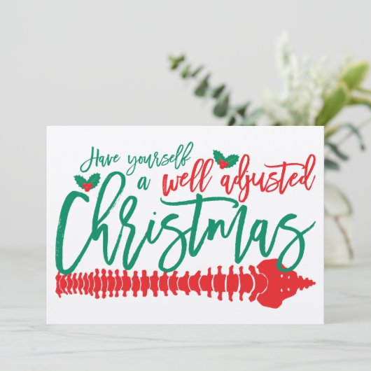 Goed aangepaste kerstchipkaart kaart (Staand voorkant)