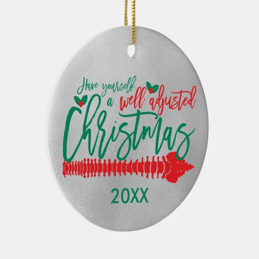 Goed aangepaste kerstchiropraktijk keramisch ornament (Rechts)