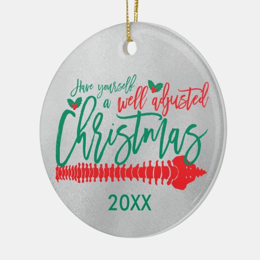 Goed aangepaste kerstchiropraktijk keramisch ornament (Links)