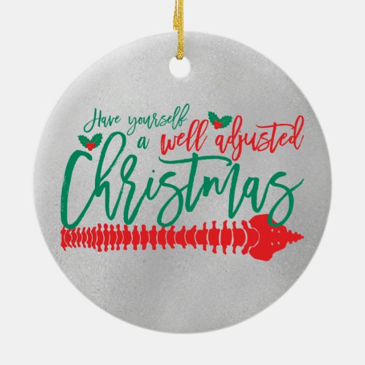 Goed aangepaste kerstchiropraktijk keramisch ornament (Achterkant)