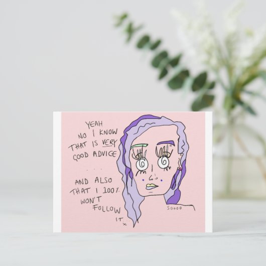 Goed advies | Afdrukken Briefkaart | #overhear (Staand voorkant)