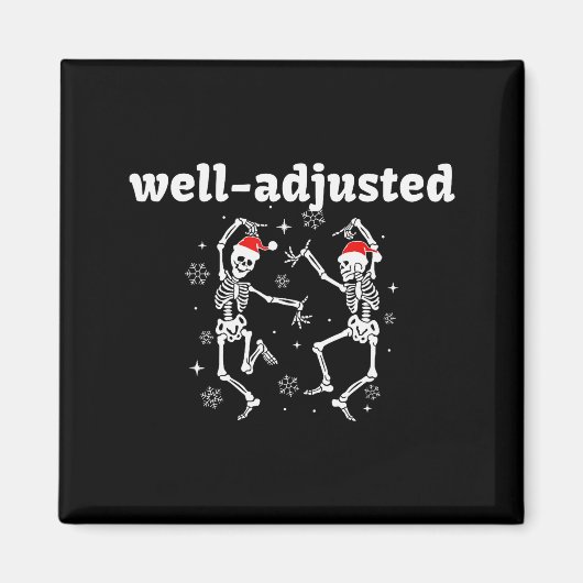 Goed afgestelde skelet kerstman hoed Chiropractie Magneet (Voorkant)