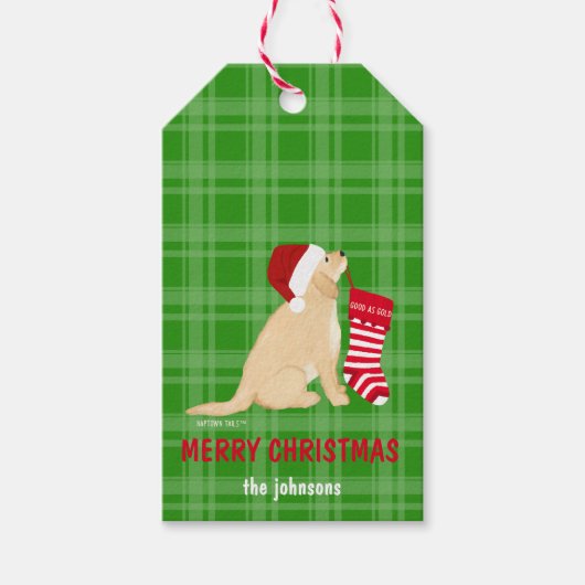 Goed als Gouden Kerst Gepersonaliseerde Gift Label Cadeaulabel (Voorkant)