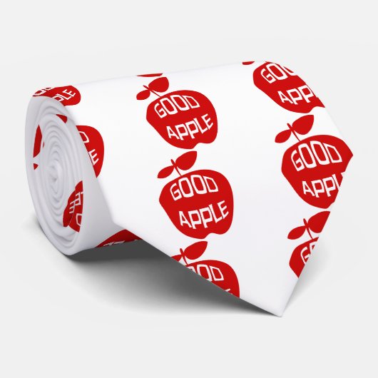 Goed Apple Fun Red Fruit Pattern Stropdas (Opgerold)