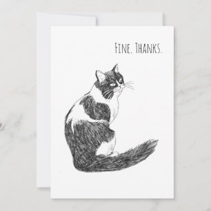 Goed. Bedankt. Grappige kat minimalistische bedank Bedankkaart