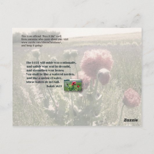 Goed beheerde tuin briefkaart (Achterkant)