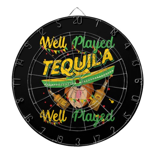 Goed beproefde Tequila Cinco De Mayo Corgi Dog Dartbord (Voorkant)