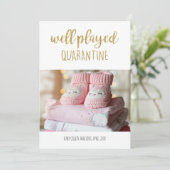 Goed bespeelde quarantaine Foto Modern Gold glitte Aankondiging (Staand voorkant)