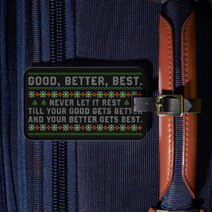 Goed Beter Best Laat Het Nooit Rusten Kerstcitaat Bagagelabel