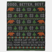 Goed Beter Best Laat Het Nooit Rusten Kerstcitaat Fleece Deken (Voorkant)