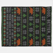 Goed Beter Best Laat Het Nooit Rusten Kerstcitaat Fleece Deken (Voorkant (Horizontaal))
