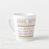 Goed Beter Best Laat Het Nooit Rusten Kerstcitaat Latte Mok (Linkerhoek)