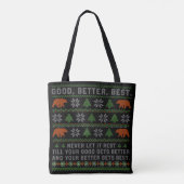 Goed Beter Best Laat Het Nooit Rusten Kerstcitaat Tote Bag (Achterkant)