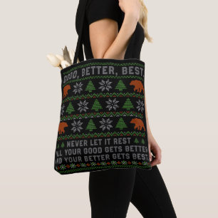 Goed Beter Best Laat Het Nooit Rusten Kerstcitaat Tote Bag