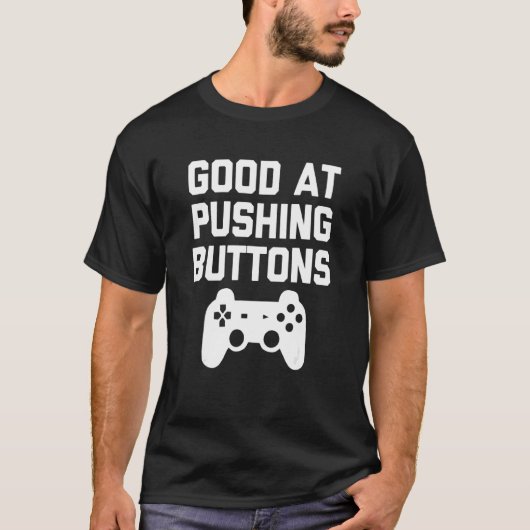 Goed bij het Buttonnen gamen Tiener jongens Kinder T-shirt (Voorkant)