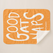 Goed bij Naps - Oranje Sherpa Blanket Sherpa Deken (Voorkant (horizontaal))