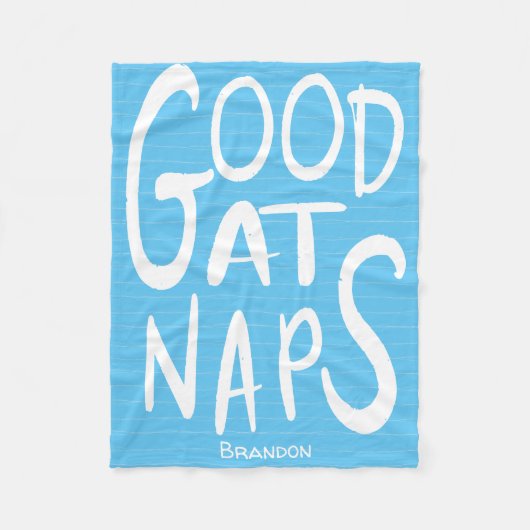 Goed bij Naps - Sky Blue Fleece Blanket (Voorkant)