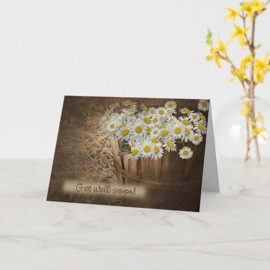 Goed Daisies en Butterfly Kaart (Gele Bloem)