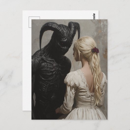 Goed en kwaad briefkaart (Voorkant / Achterkant)